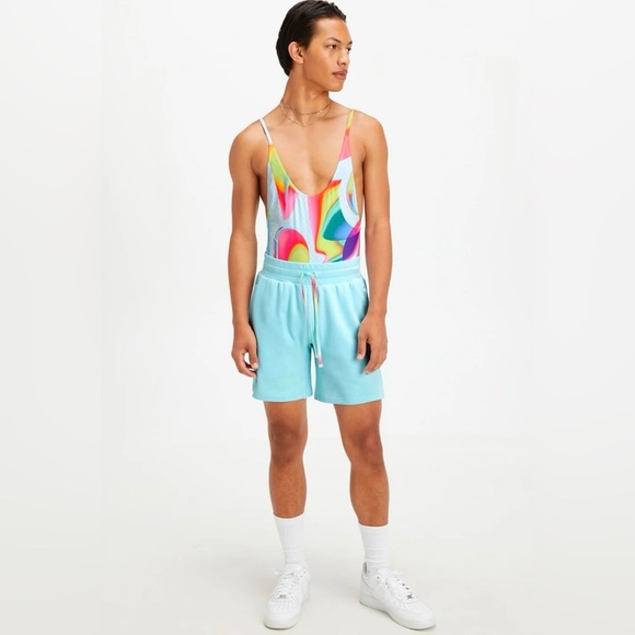 Fabletics Low Back Pride Carnaval Multicolor Stretch One Piece Swimsuit L NWT! - Picture 3 of 13